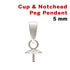 Sterling Silver Cup & Notchead Peg Pendant, (SS/1011)